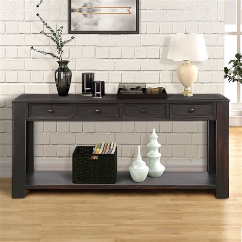 Uhomepro 64 Console Table Buffet Cabinet Sideboard For Entryway With