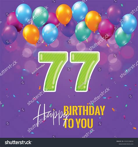 Happy 77th Birthday Greeting Card Vector Stock Vector Royalty Free