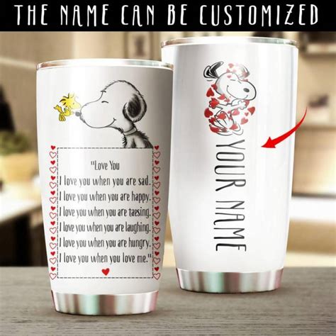 Snoopy Customized Snp Love You When Tumbler Emprintstop