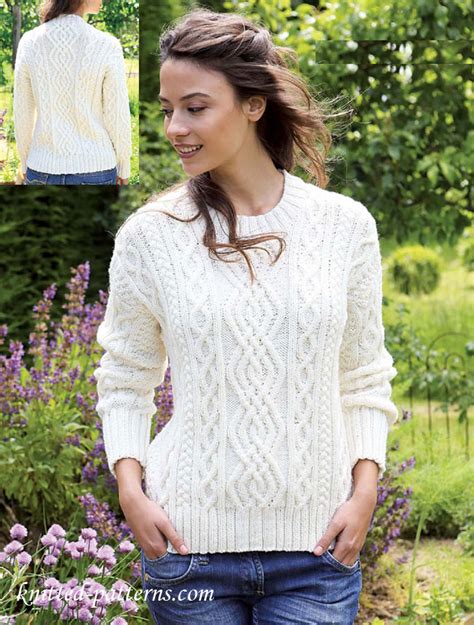 Knit >> cardigans and jackets: Women's aran jumper knitting pattern free