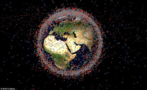 Red (in darkness) or white (in daylight) dots are the satellites. Stuff in Space tracks thousands of satellites, rockets and ...