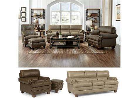 Cozy Overstuffed Leather Sofa Brown Potomac Furniture