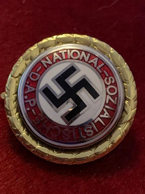 Rare Ww2 German Nsdap High Party Leader Pin Marked Apr 28 2019