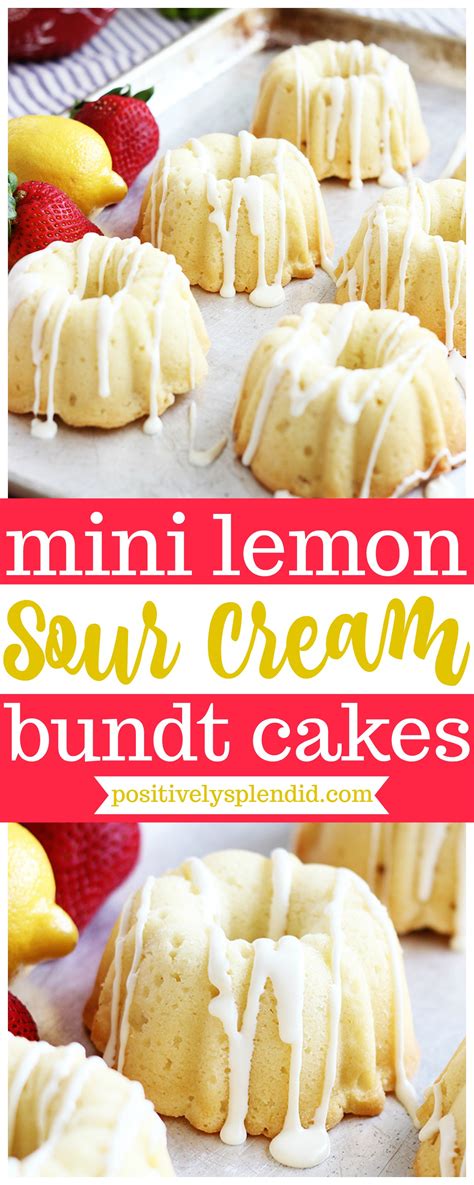 These mini pumpkin bundt cakes aren't just adorable, they are so good too! Lemon Sour Cream Mini Bundt Cakes - Bite-sized bundt cake ...