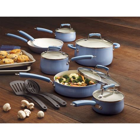 I just purchased a paula deen 105 inch pan at ollies bargain outlet in maryland. Paula Dean Cookware Set Savannah Collection Blueberry 17Pc ...