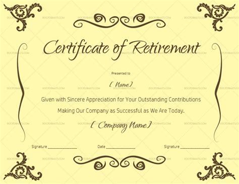 Certificate Of Retirement 925 Doc Formats Certificate Templates