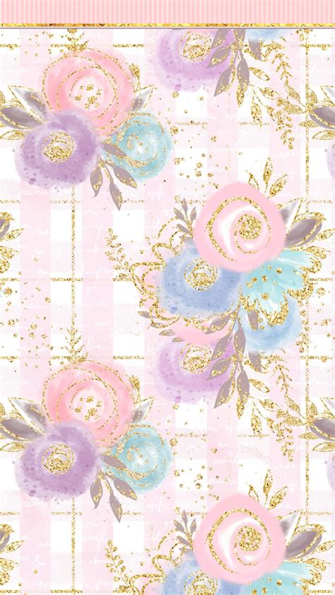 Phone Wallpapers Hd Rose Gold Flowers Watercolor By Bonton Tv