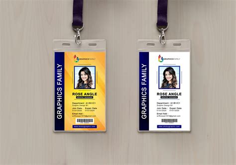 Add your qr to the id card templates. Free Photoshop Employee Vertical Id Card Design - GraphicsFamily
