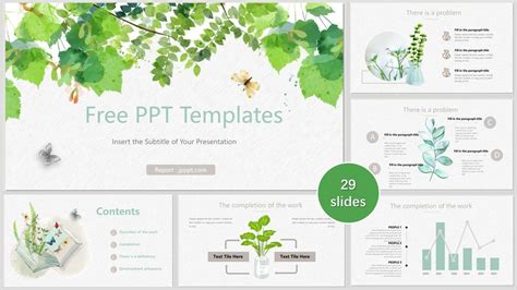 Fresh Plant Leaves Powerpoint Templatesbest Powerpoint Templates And
