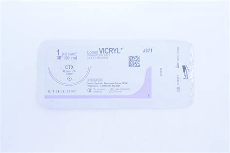 Ethicon J371 1 Coated Vicryl Ctx 48mm 12c Taper 36inch Xn Imedsales