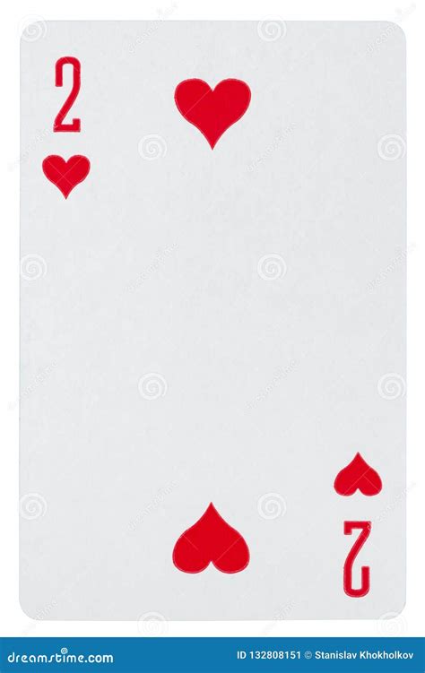 Playing Card Two Of Hearts Isolated On White Stock Image Image Of
