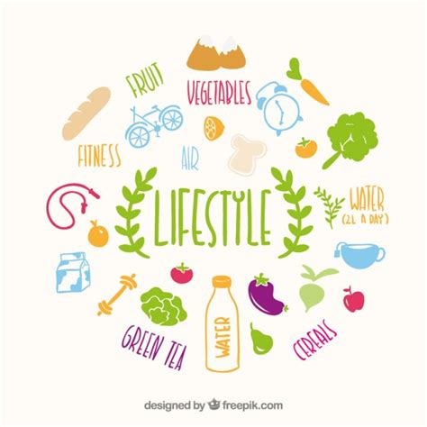 Several factors make up a healthy lifestyle, physical exercise and diet being the most obvious ones (gogus, 2011). Healthy Lifestyle Vectors, Photos and PSD files | Free ...