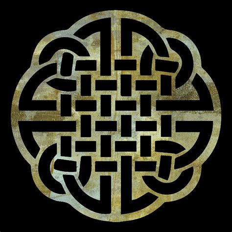Interwoven Black And Gold Celtic Knot Digital Art By Kandy Hurley