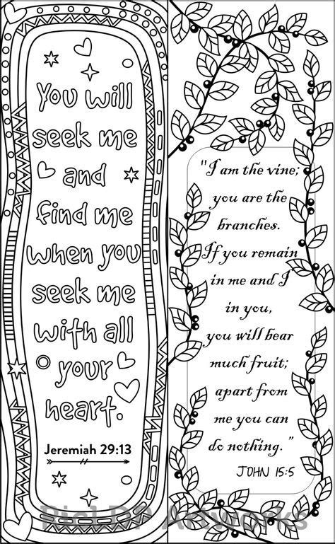 8 Bible Verse Coloring Bookmarks Bible Bookmark Bible Coloring Pages