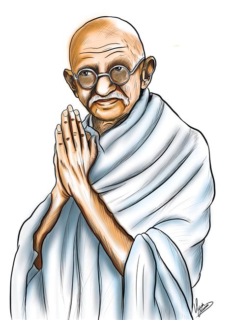 Freedom Fighters Simple Drawing Of Mahatma Gandhi Creative Art