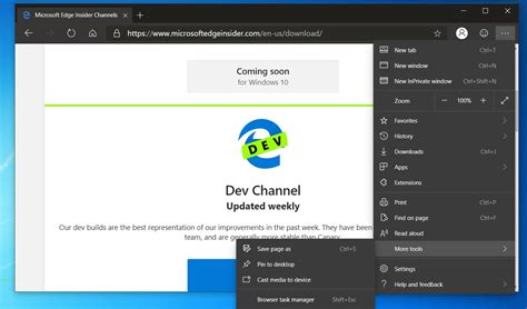 Microsoft Edge Dev For Windows 10 Receives A Update With Improvements