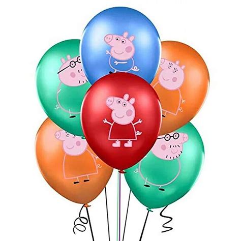 Peppa Pig Balloons Peppa Pig Birthday Decoration Peppa Pig Etsy