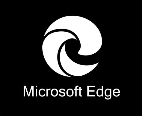 Microsoft Edge Browser Brand Logo Symbol With Name White Design