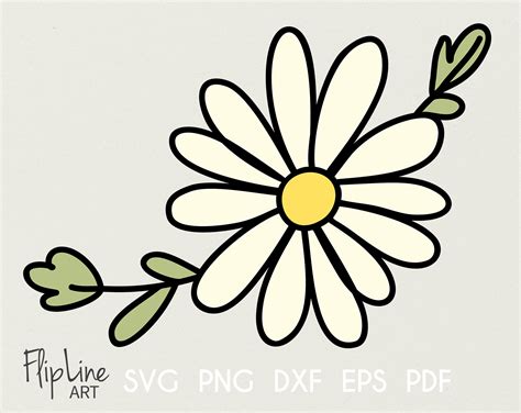Dxf Png Pdf Flower Svg Silhouette Eps Spring Floral Daisy Svg Files For