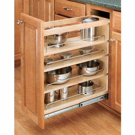 They can help save you time when prepping for a meal, since you no longer have to excavate the backs of your cabinets for foodstuffs. Base Cabinet Pullout Organizers, Rev-a-Shelf 448 Series ...