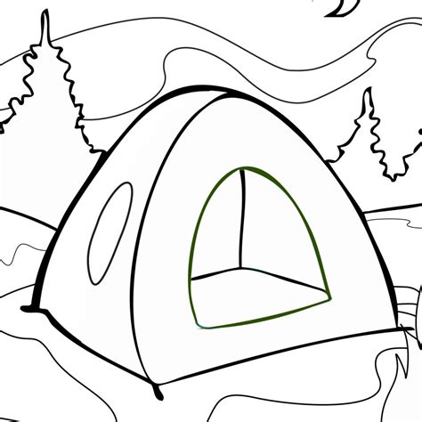 Camping Tent Coloring Page At Free Printable