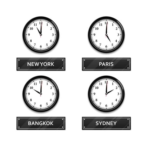 Reloj De Zona Horaria Mundial Aislado Sobre Fondo Blanco Ilustraci N