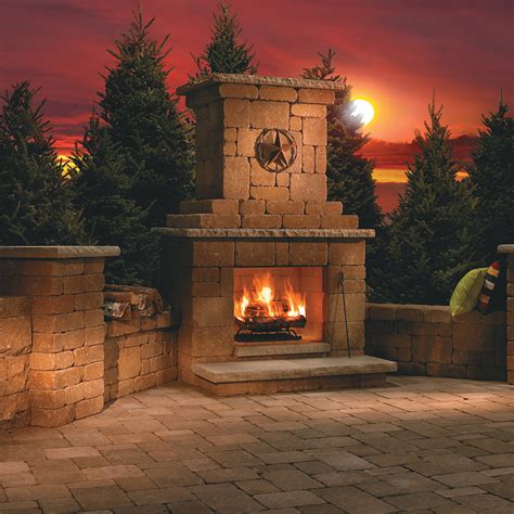 Victorian Stone Outdoor Wood Burning Fireplace Kit