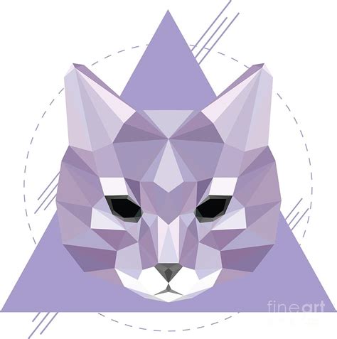 Geometric Cat Digital Art By Mister Tee Fine Art America