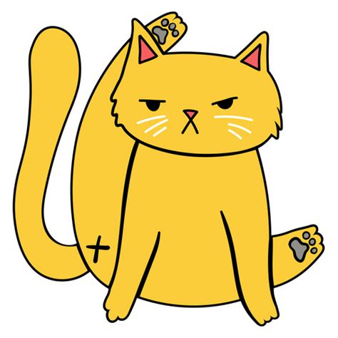 Serious Yellow Cat Sticker Sticker Mania