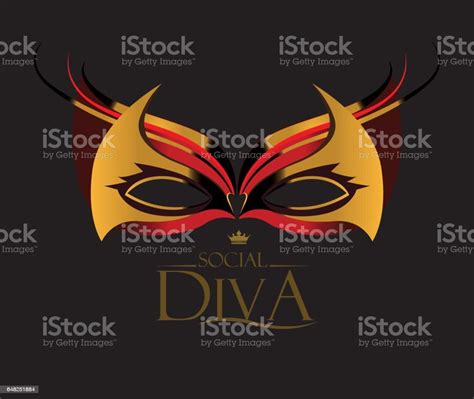 Diva Letter With Masquerade Glasses Stock Illustration Download Image