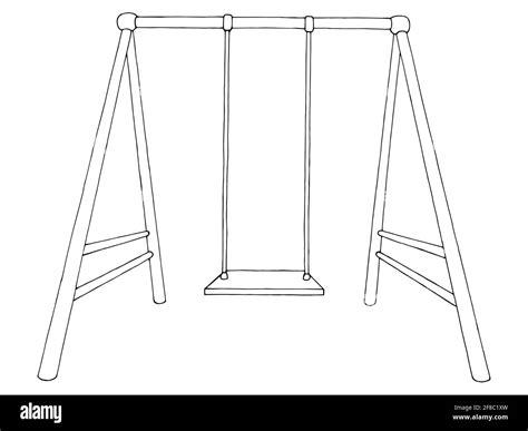 Swing Graphic Black White Isolated Sketch Illustration Vector Stock