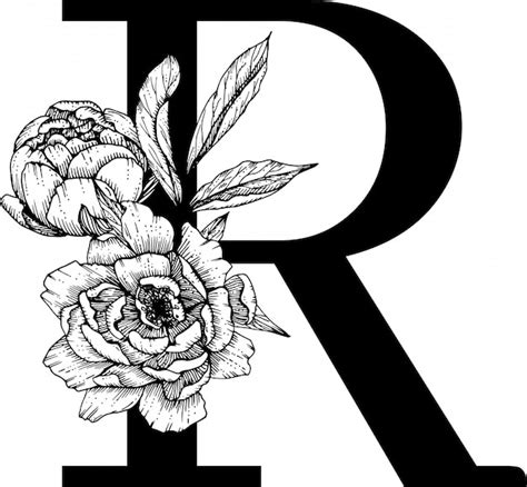 Premium Vector Letter R Floral Alphabet
