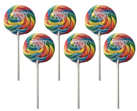 Whirly Pop Lollipop Rainbow Swirl 3 Oz 4 Inch Diameter Lollipop 6