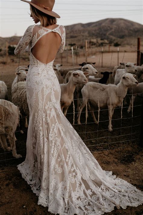 Willow Lace Wedding Dress Bohemian Wedding Dress Lace Wedding Dress Trends Long Sleeve