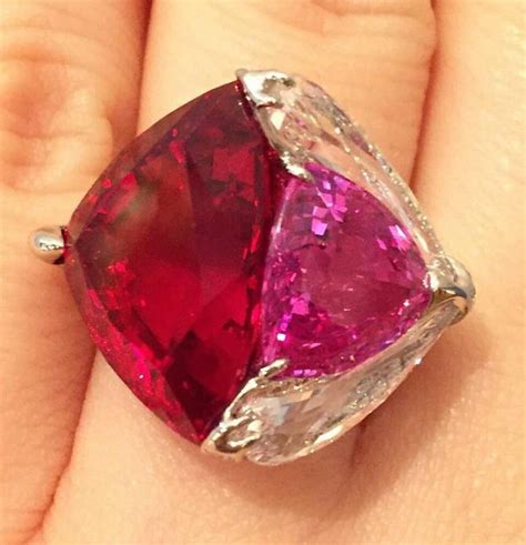 Beautiful Combination Of Pink Sapphire And Spinel Ring Hong Kong
