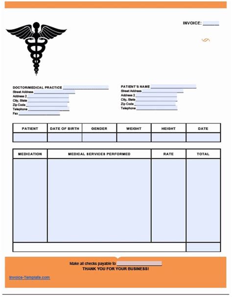 Medical Bill Statement Template New Free Medical Invoice Template Excel