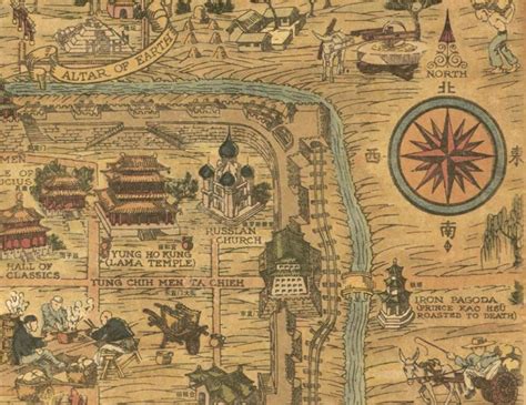 Ancient Map Of Beijing China 15th Century Old Map Antique Etsy