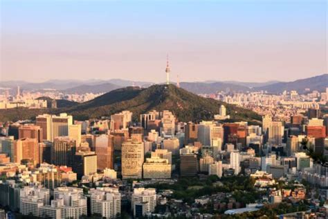 Aerial View Of Seoul Downtown Cityscape And Namsan Seoul Tower From Day