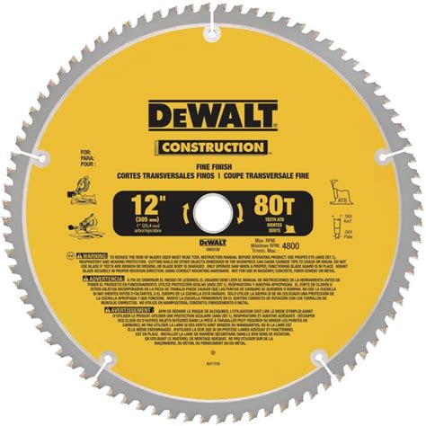 Dewalt Construction 12 In 80 Tooth Tungsten Carbide Tipped Steel Miter