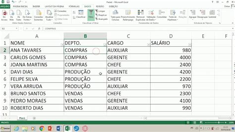 Aula De Excel Filtro E Tabela Din Mica Youtube