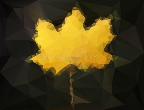 Autumn Maple Leaf Abstract Low Poly Art Stock Vector Illustration