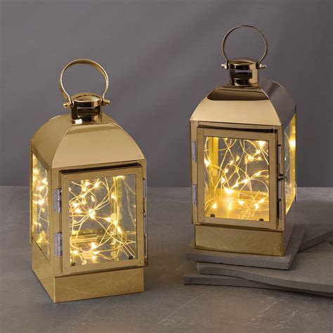 Buy Lamplust Gold Lanterns Decorative Set 8 Inch 2 Pack Led Fairy