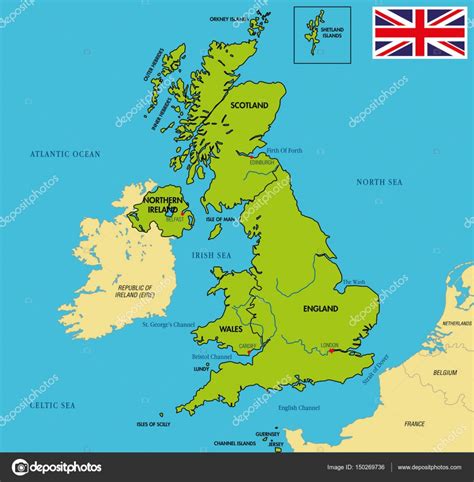Mapa político de Inglaterra con regiones y sus capitales Vector de