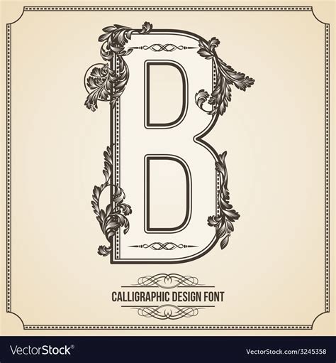 Calligraphic Font Letter B Royalty Free Vector Image