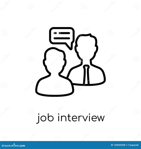 Job Interview Icon Trendy Modern Flat Linear Vector Job Interview Icon