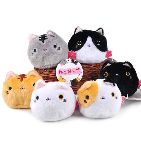 6pcslot 7cm Kawaii Cartoon Black Cat Plush Stuffed Toy Soft Japenese
