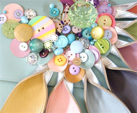 Pastel Buttons Candy Coloured Buttons On A Statement Clutch Bag From