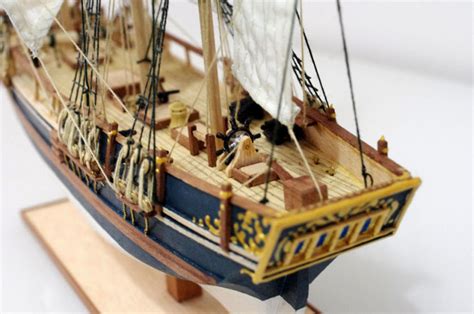 Wooden Ship Model Hms Bounty Assembled From Constructo Kit Model Kits