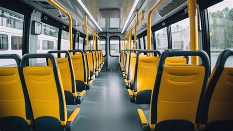 Interior Design Of A Modern Bus Empty Bus Interior Public Transport