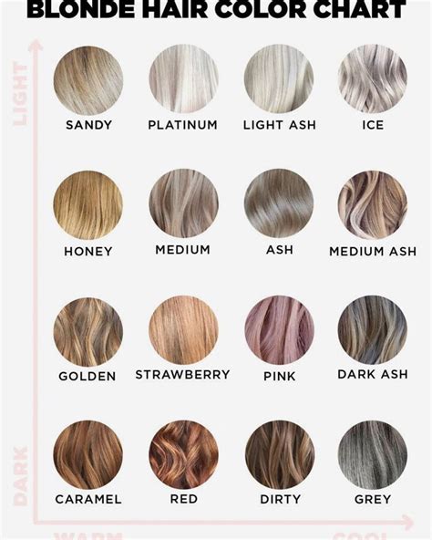 Different Shades Blonde Hair Color Chart